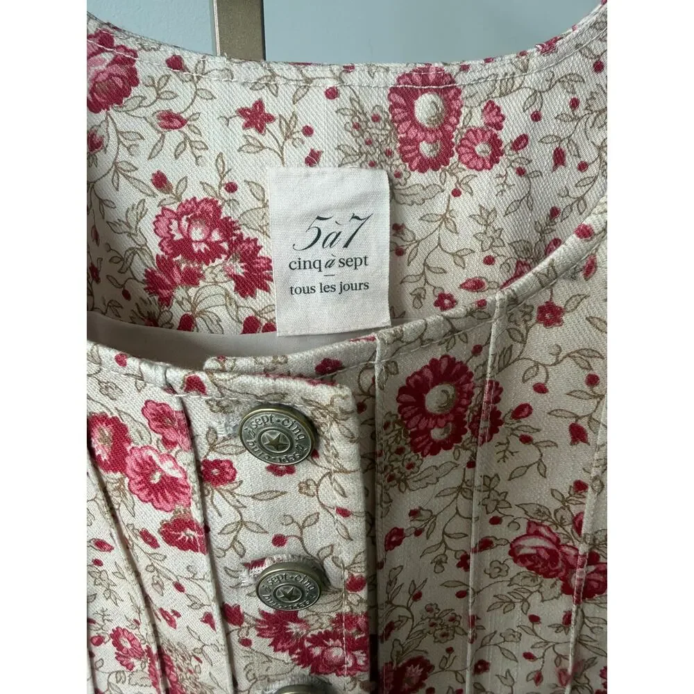 Cinq à Sept Rowena Jean Cottagecore Floral Tank Top Size S NEW - Picture 3 of 11